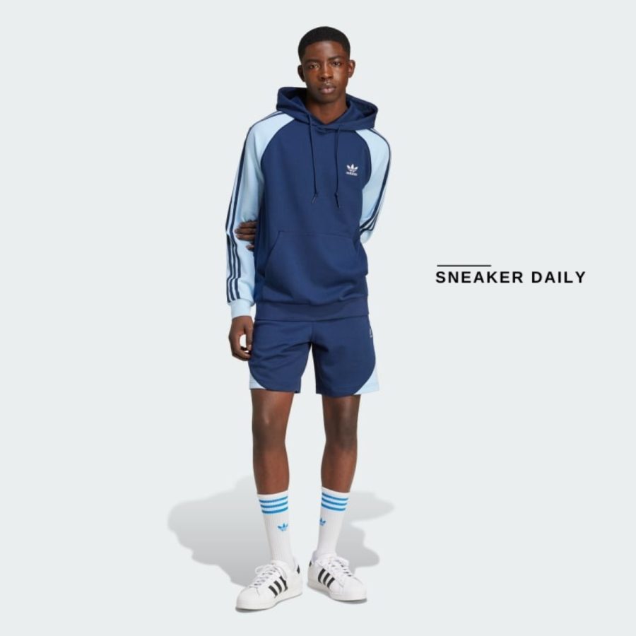 quần adidas sst colorblock shorts - night indigo iy4864