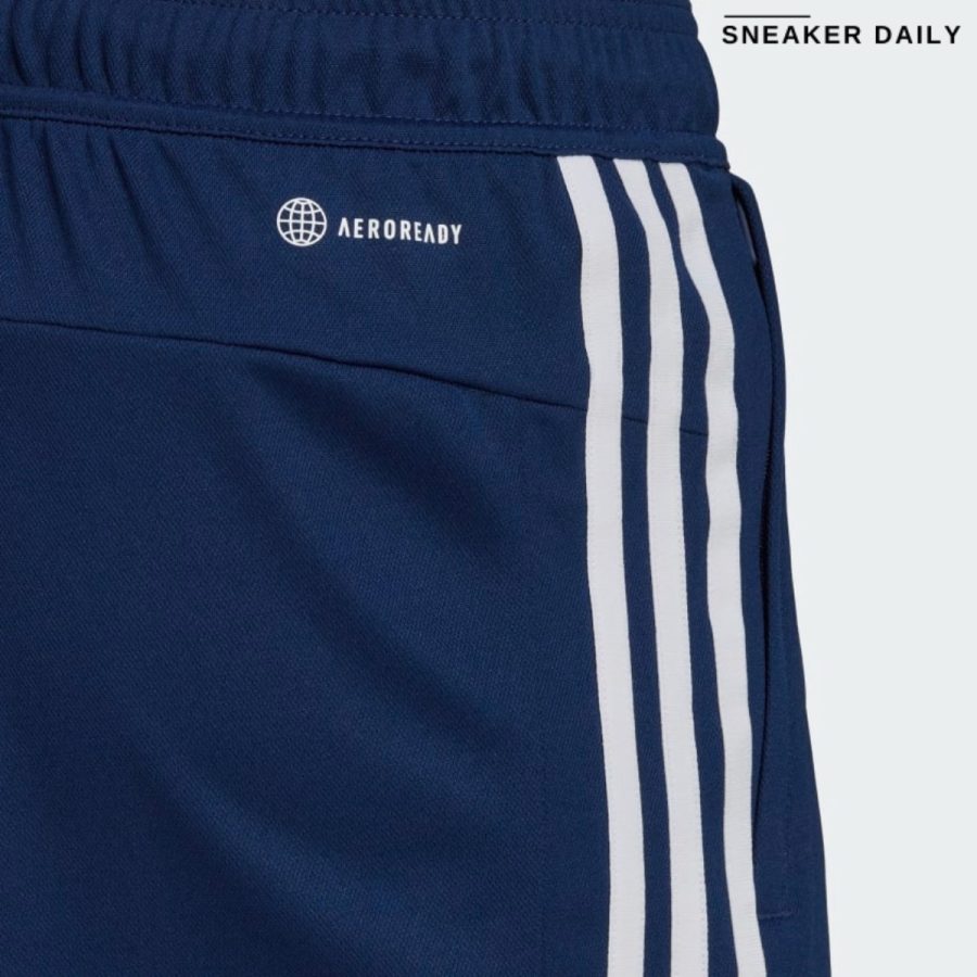 quần adidas train essentials piqué 3-stripes training shorts - dark blue ib8112