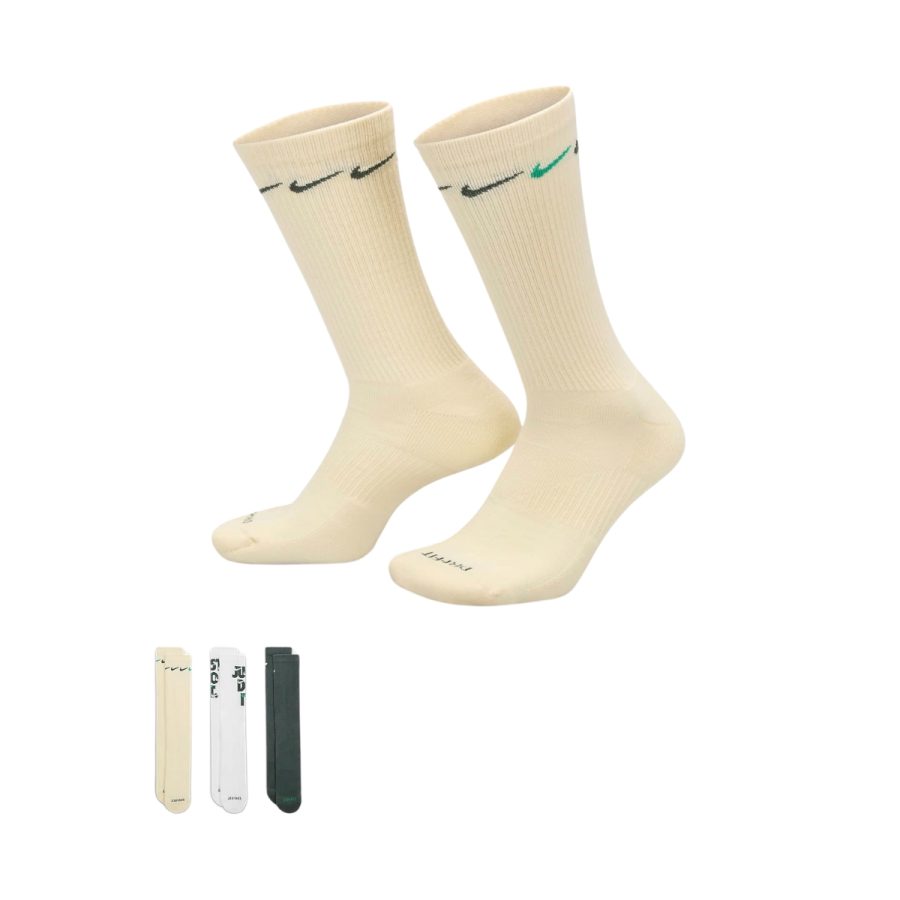 tất nike everyday plus cushioned crew socks (3 pairs) dh3822-901