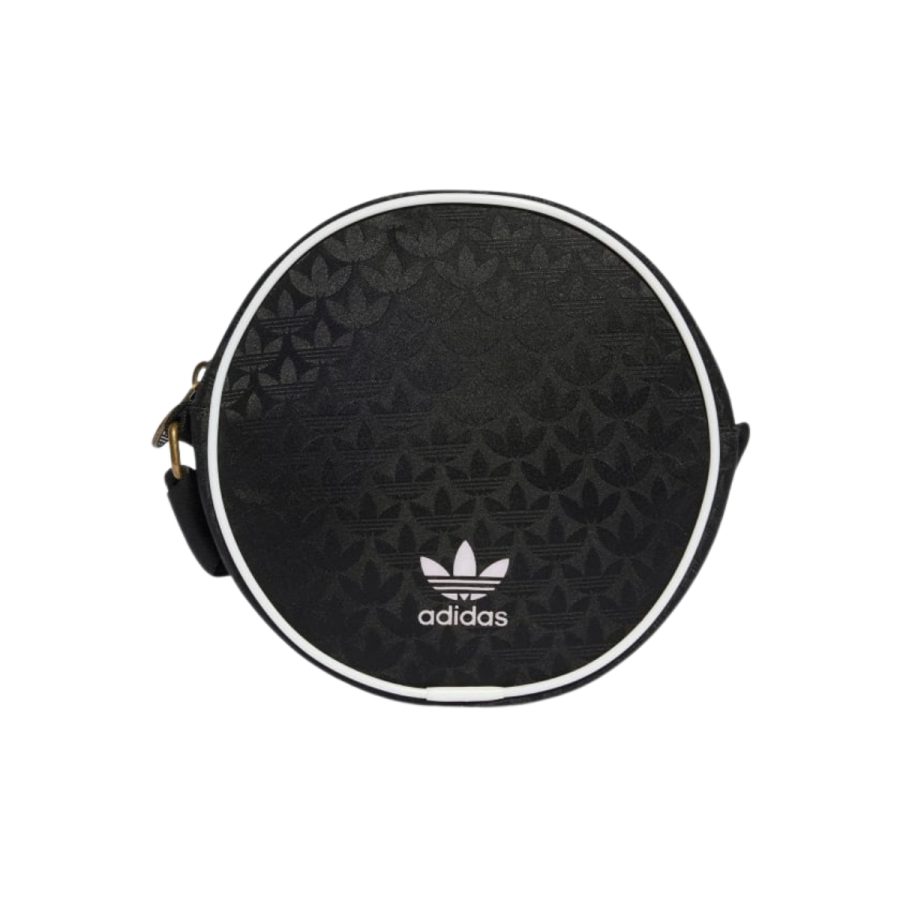 túi adidas women's lifestyle trefoil jacquard monogram round bag - black it7388