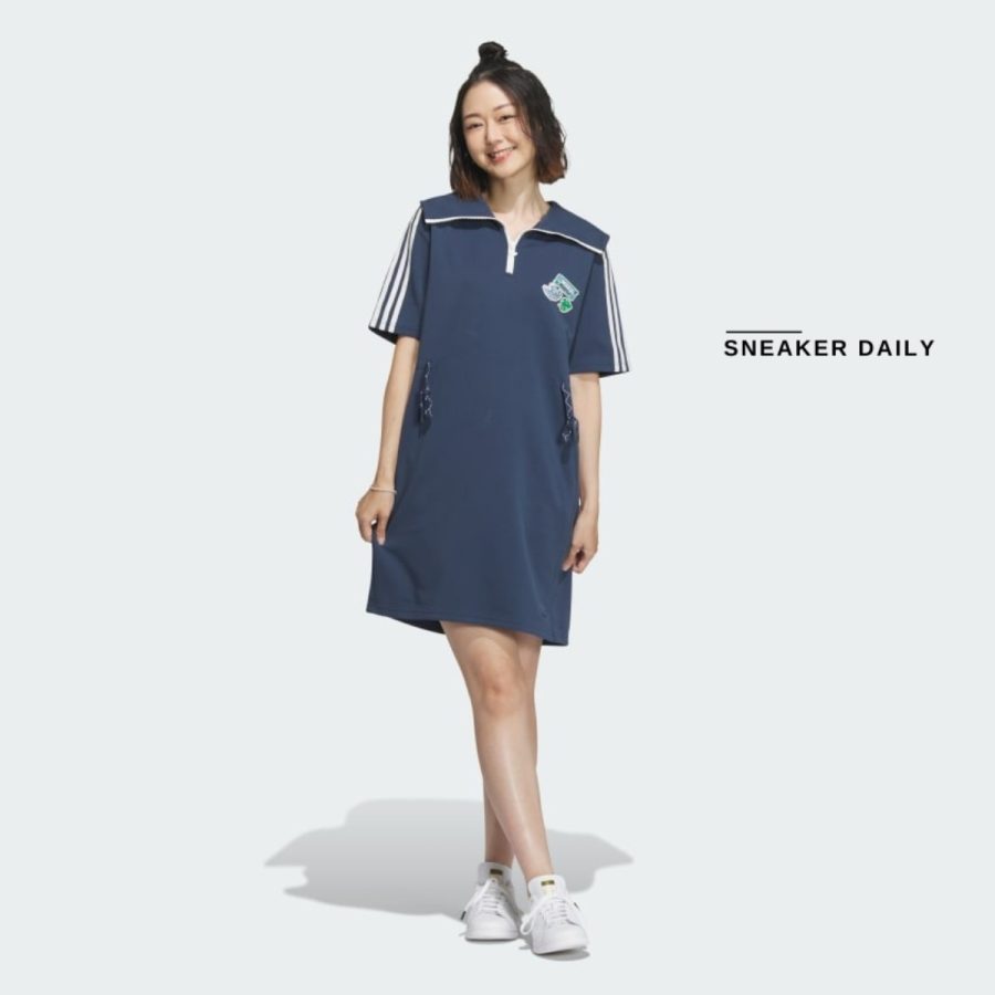 váy adidas summer holiday graphic play knit dress - crew navy iw6305