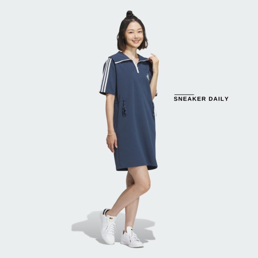 váy adidas summer holiday graphic play knit dress - crew navy iw6305