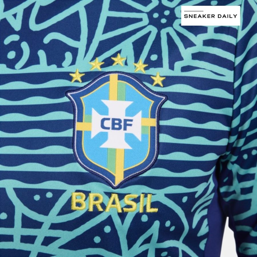 áo brazil academy pro men's nike dri-fit soccer pre-match short-sleeve top fj2723-445