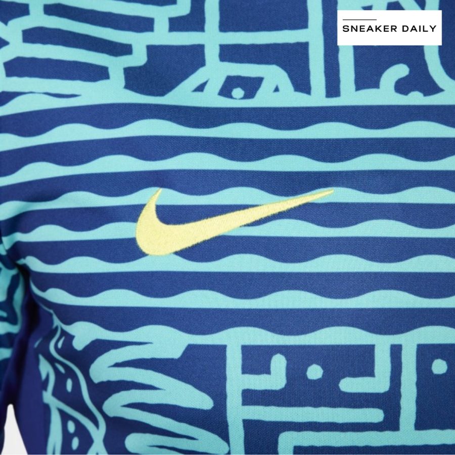 áo brazil academy pro men's nike dri-fit soccer pre-match short-sleeve top fj2723-445