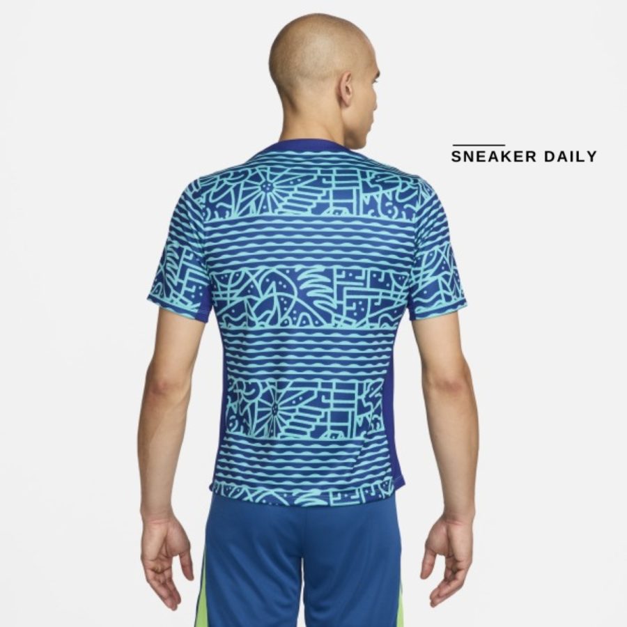 áo brazil academy pro men's nike dri-fit soccer pre-match short-sleeve top fj2723-445
