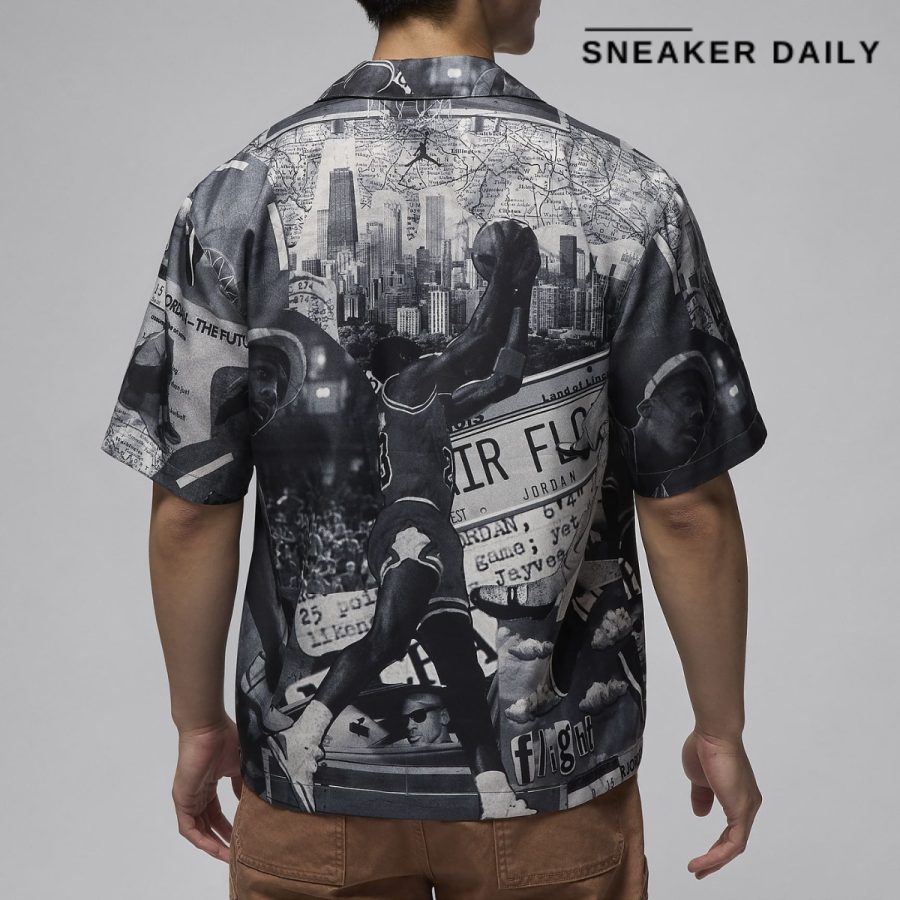 áo jordan essentials men's printed camp top fv7311-133