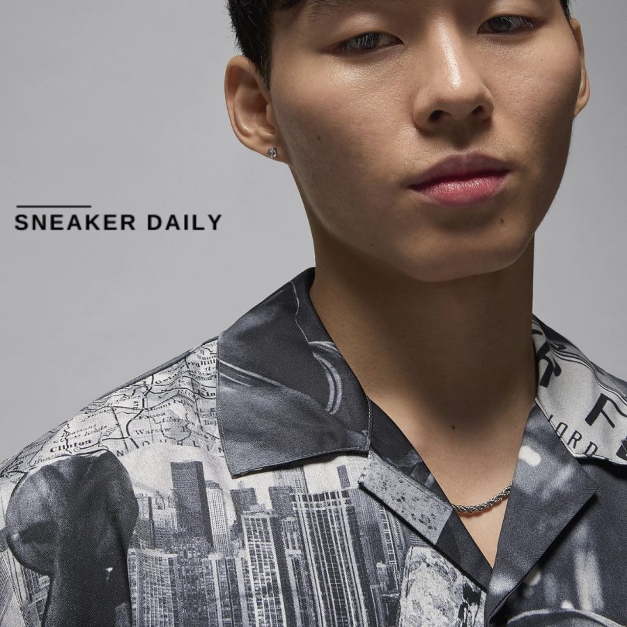 áo jordan essentials men's printed camp top fv7311-133