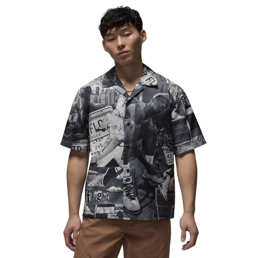 áo jordan essentials men's printed camp top fv7311-133