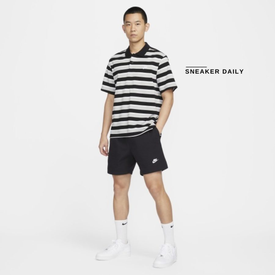 áo nike club men's striped polo fn3897-010