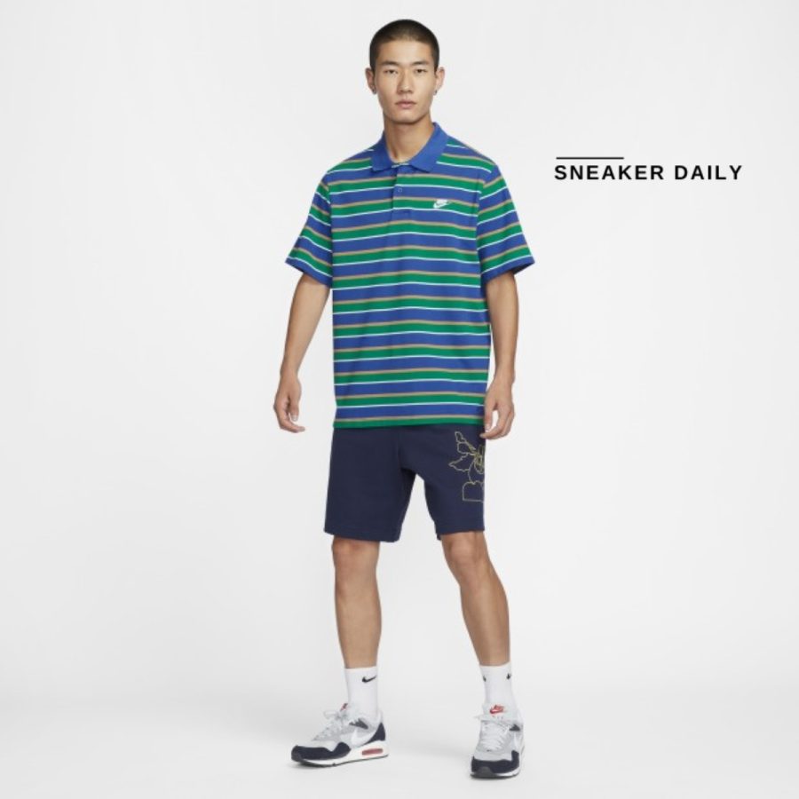 áo nike club men's striped polo fn3897-480