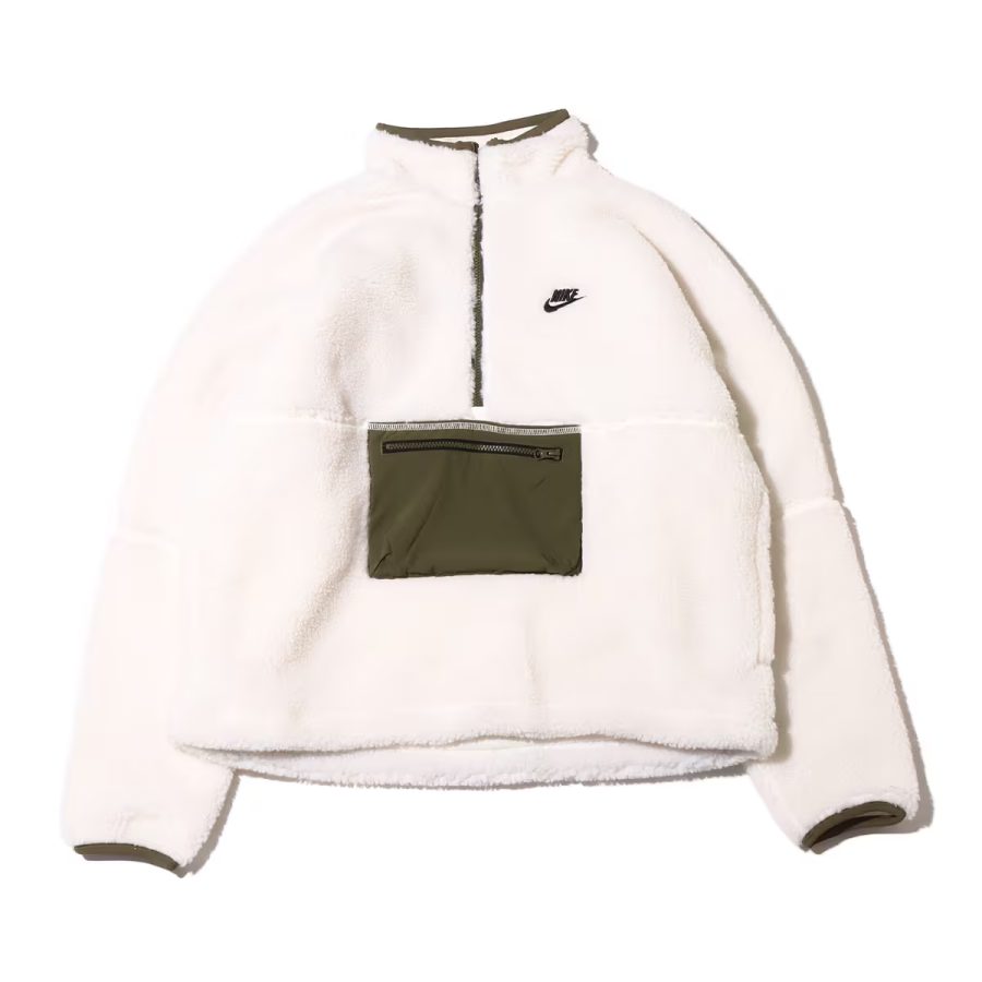 áo nike club winter half-zip fleece jacket 'white olive' dq4881-133