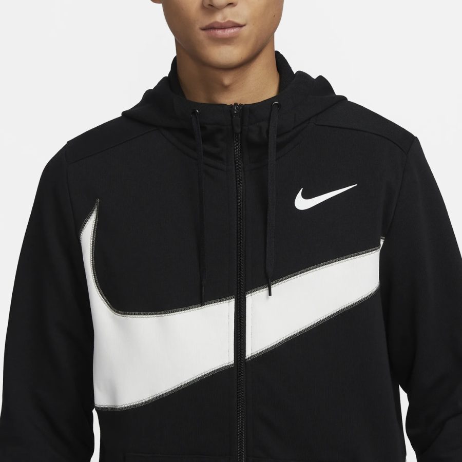 áo nike dry fit men's fleece full zip fitness hoodie fb8576-010