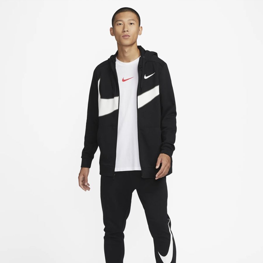 áo nike dry fit men's fleece full zip fitness hoodie fb8576-010