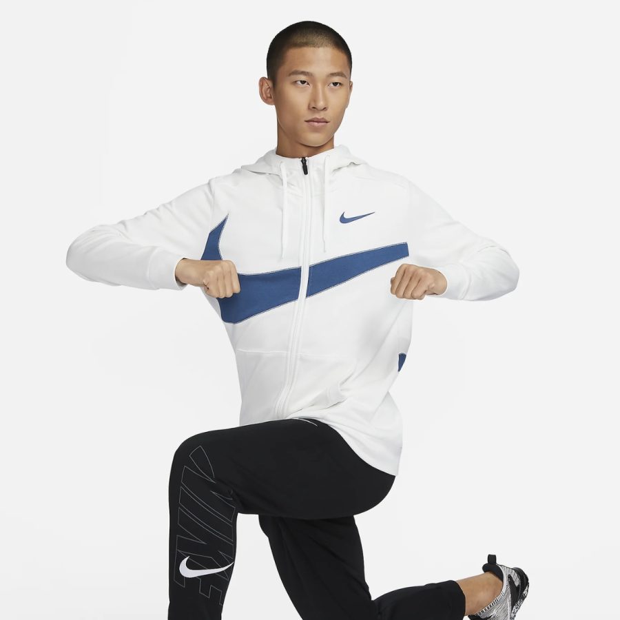 áo nike dry fit men's fleece full zip fitness hoodie fb8576-121