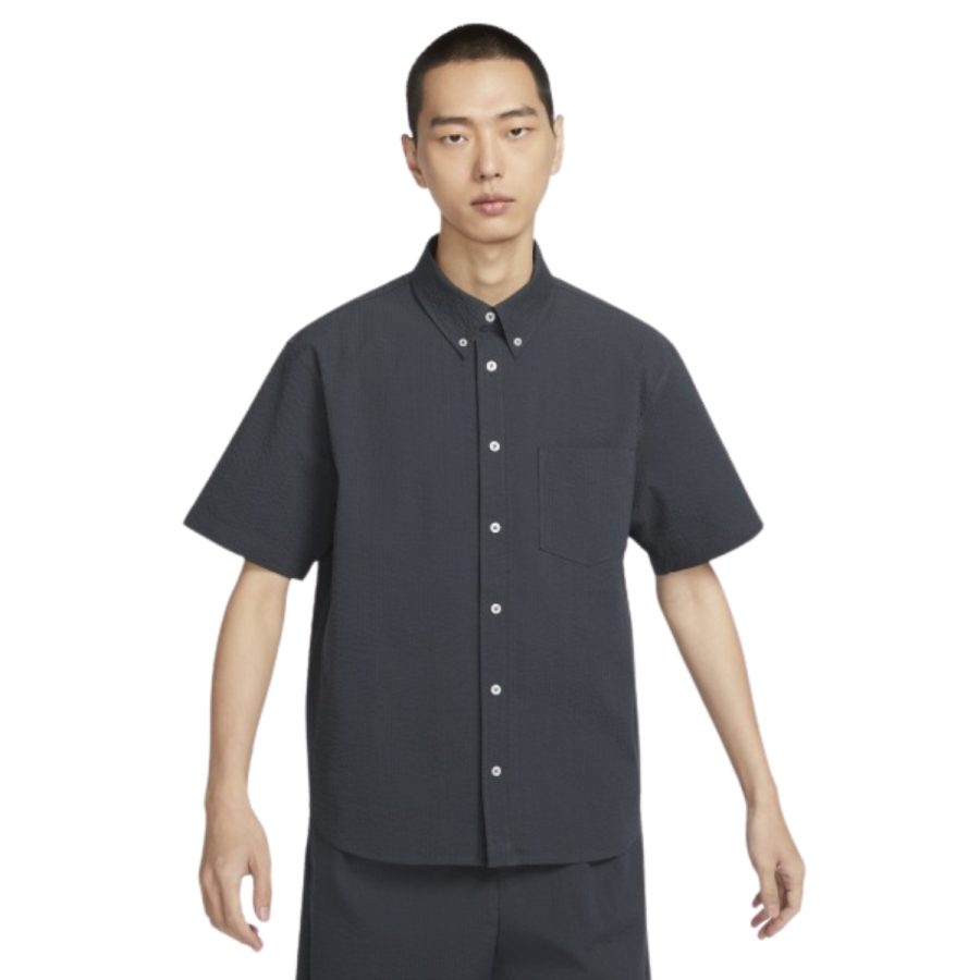 áo nike life men's short-sleeve seersucker button-down shirt fn3223-060