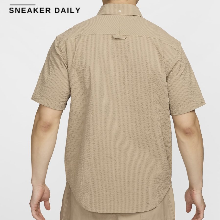 áo nike men's short-sleeve seersucker button-down shirt fn3223-247