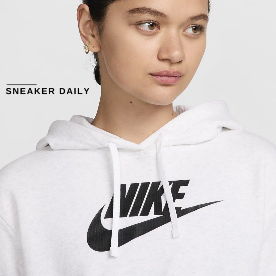 áo nike sportswear club fleece women's oversized cropped graphic hoodie dq5851-051