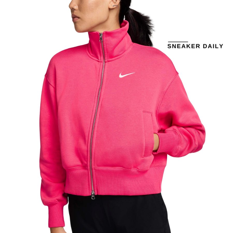 áo nike sportswear phoenix fleece women's oversized track jacket fz3205-629