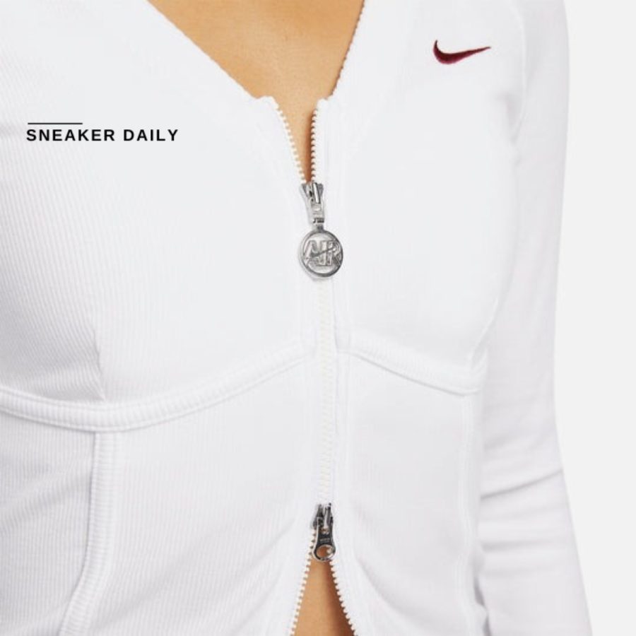 áo nike sportswear v-day long-sleeve full-zip top 'white' hf1133-100