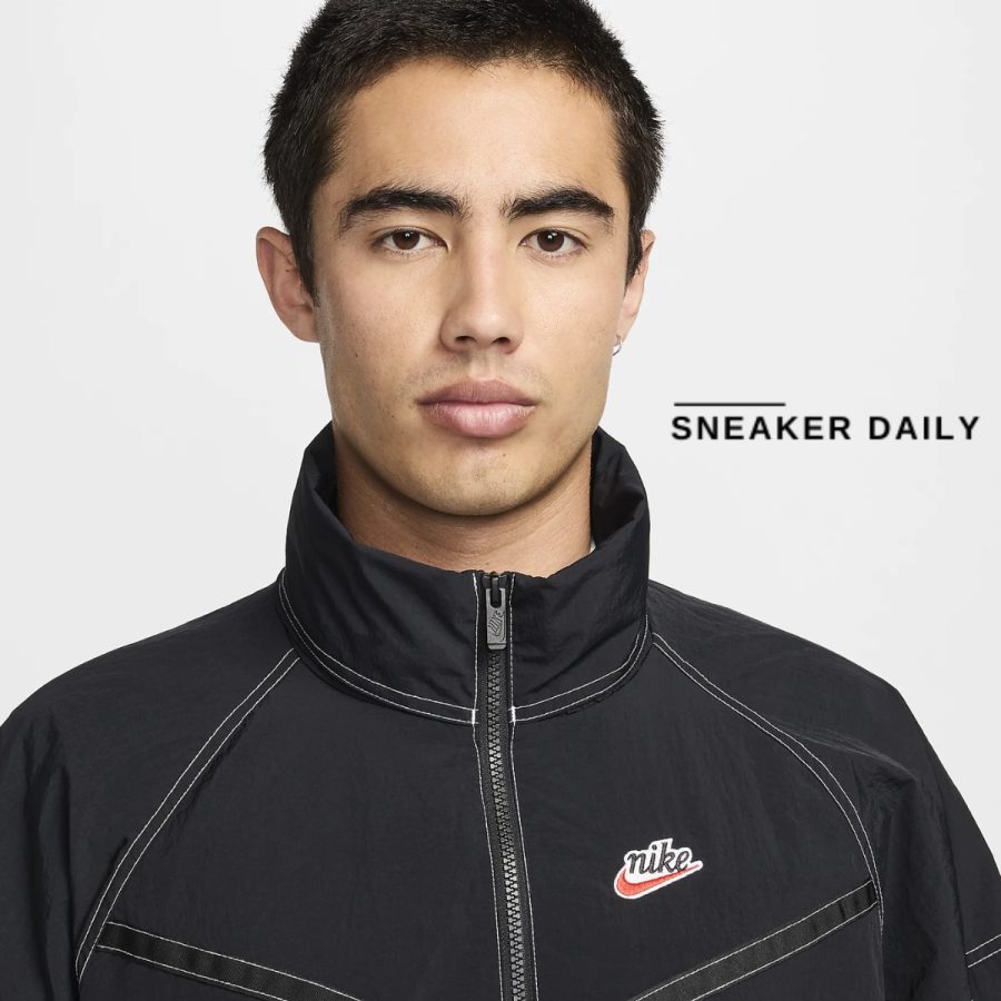 áo nike sportswear windrunner men's 12-zip hooded jacket dm6861-010