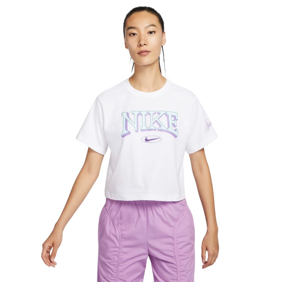 áo nike sportswear women's loose short-sleeve cropped t-shirt fz2856-100