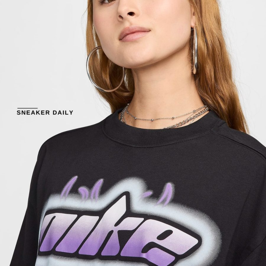 áo nike sportswear women's oversized short sleeve t-shirt fz1147-010