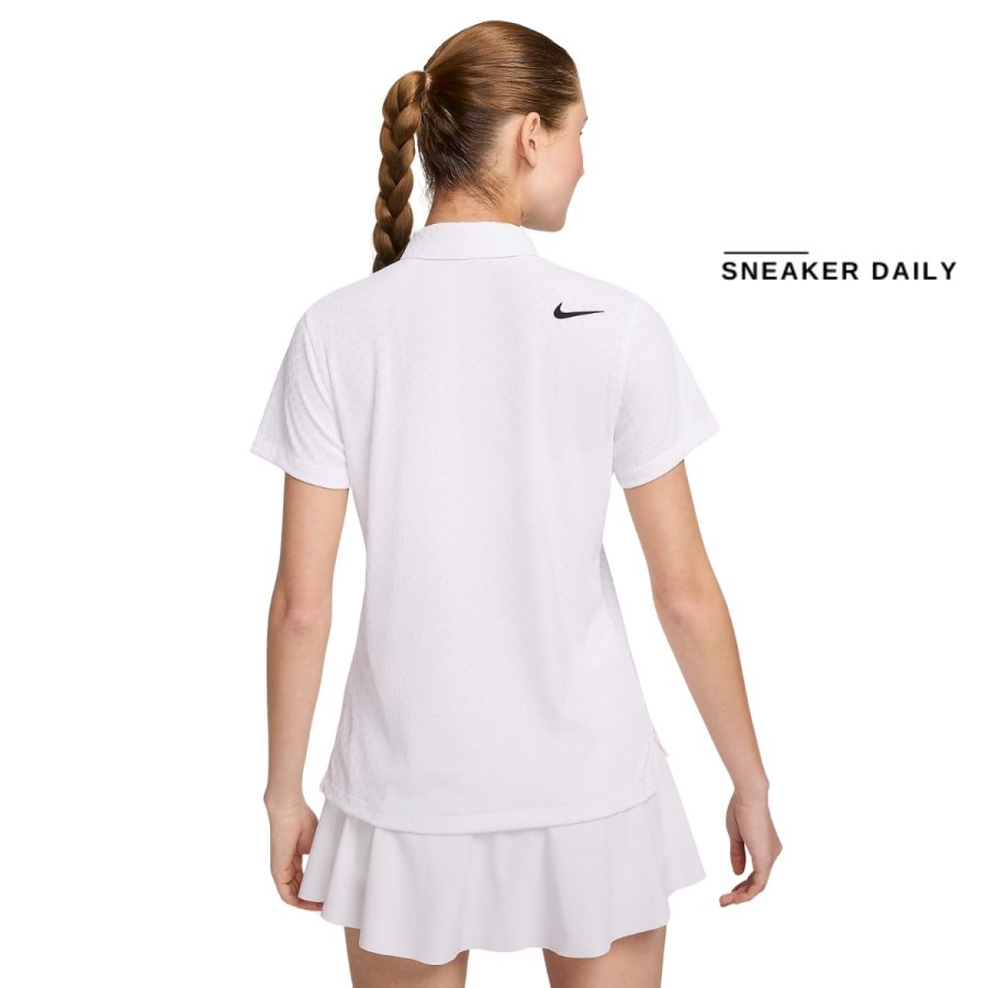 áo nike tour women's dri-fit adv short-sleeve golf polo fd5496-100