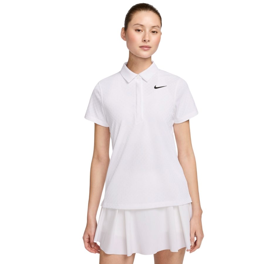 áo nike tour women's dri-fit adv short-sleeve golf polo fd5496-100