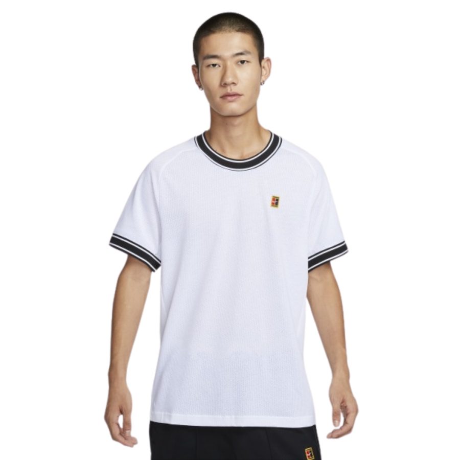 áo nikecourt heritage men's short-sleeve tennis top fn0319-101