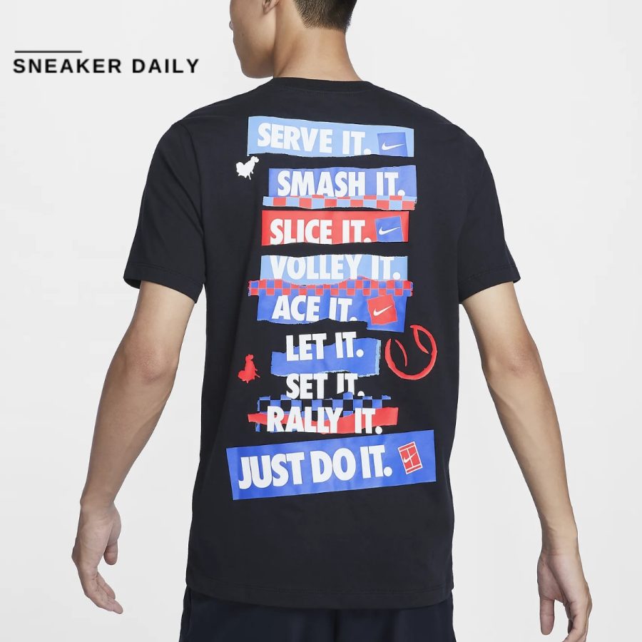 áo nikecourt men's dri-fit tennis t-shirt fz8112-010