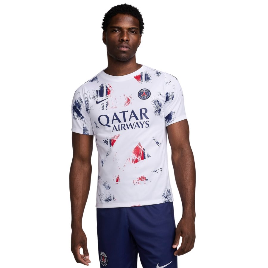 áo paris saint-germain academy pro away men's nike dri-fit football pre-match short-sleeve top fn9656-101