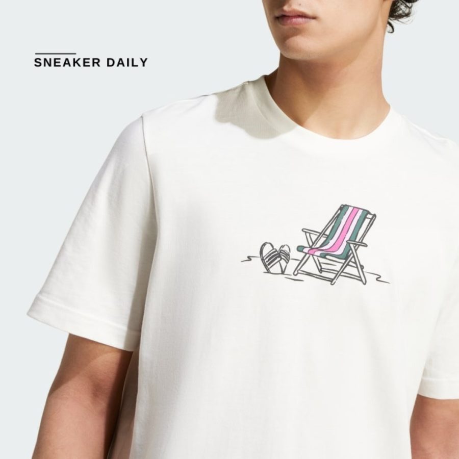 áo adidas '80s graphic beach chair tee - white jc6538