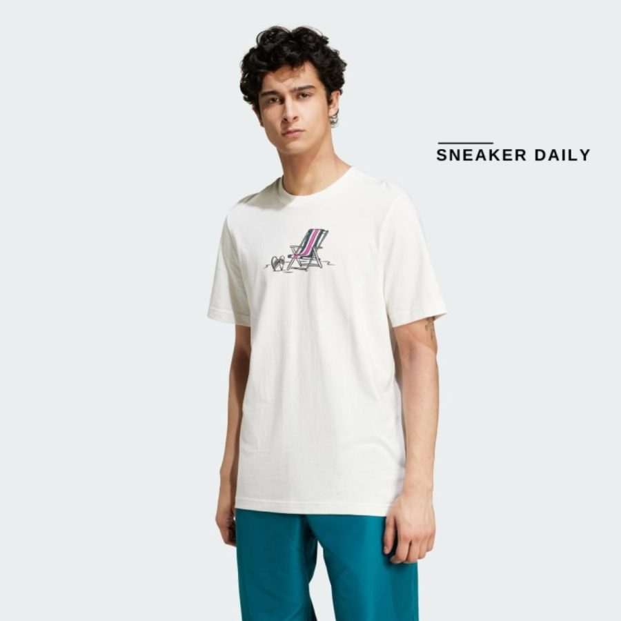 áo adidas '80s graphic beach chair tee - white jc6538