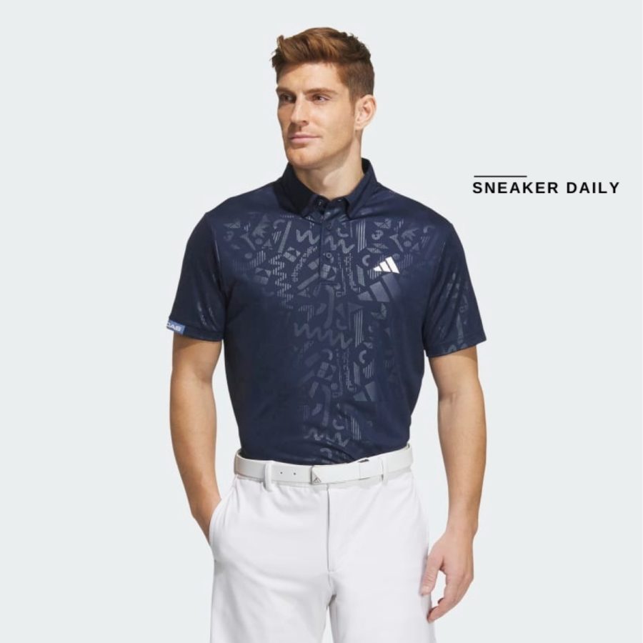 áo adidas aeroready deboss polo shirt - collegiate navy ht6849