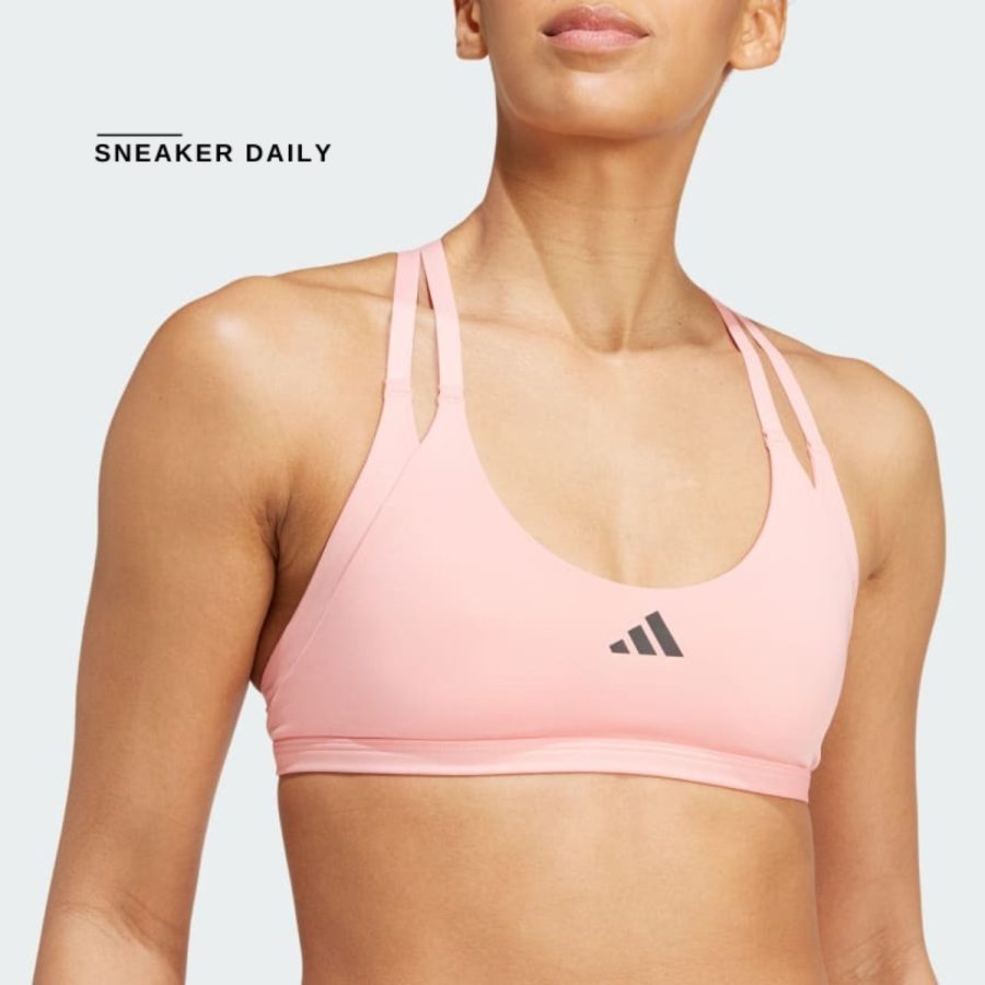 áo adidas aeroimpact luxe training light-support bra - semi pink spark je3915