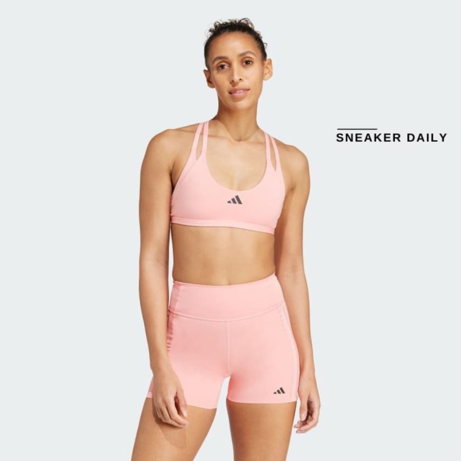 áo adidas aeroimpact luxe training light-support bra - semi pink spark je3915