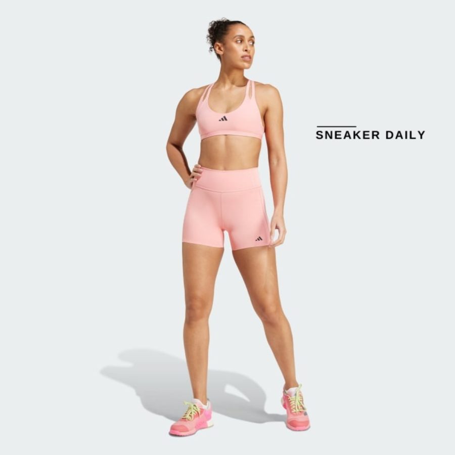 áo adidas aeroimpact luxe training light-support bra - semi pink spark je3915