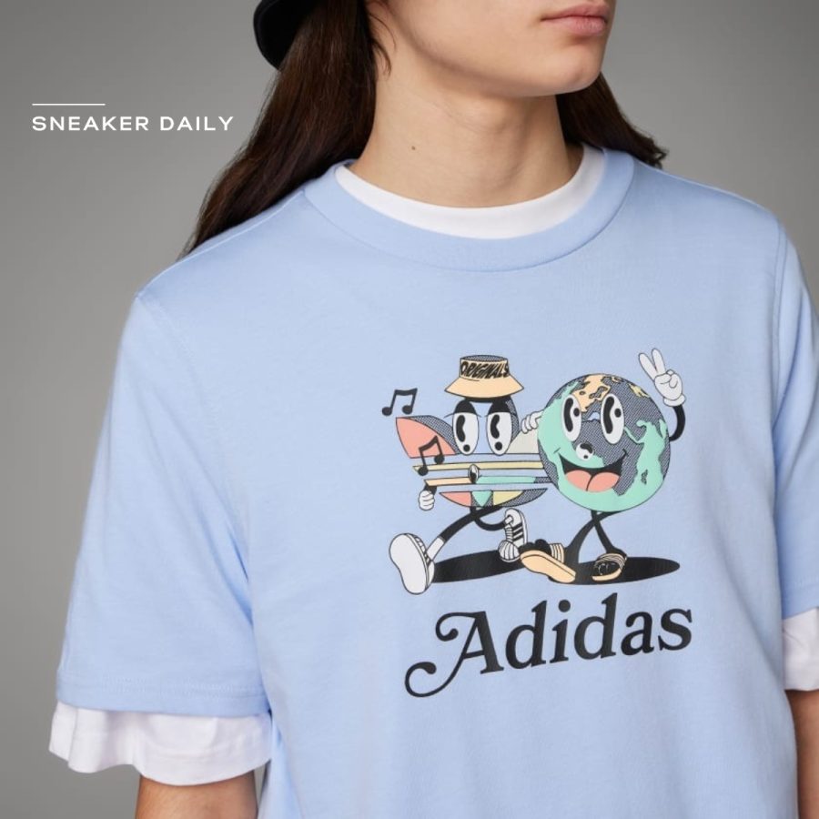 áo adidas enjoy summer graphic tee - blue dawn it8187