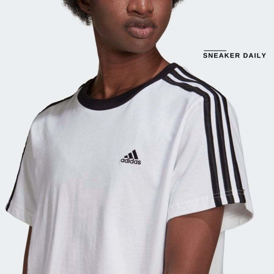 áo adidas essentials 3-stripes tee - white h10201