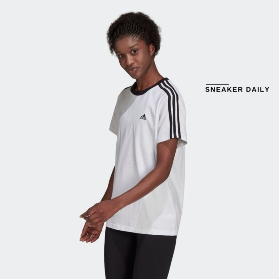 áo adidas essentials 3-stripes tee - white h10201