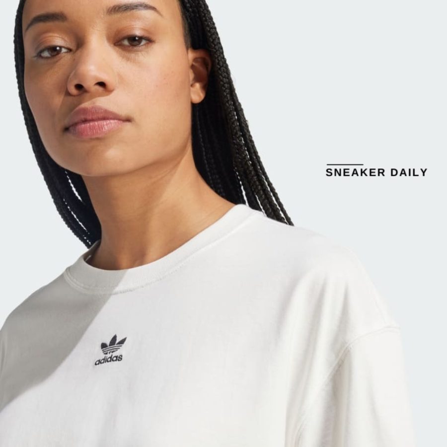 áo adidas essentials crop tee - cloud white iy7331