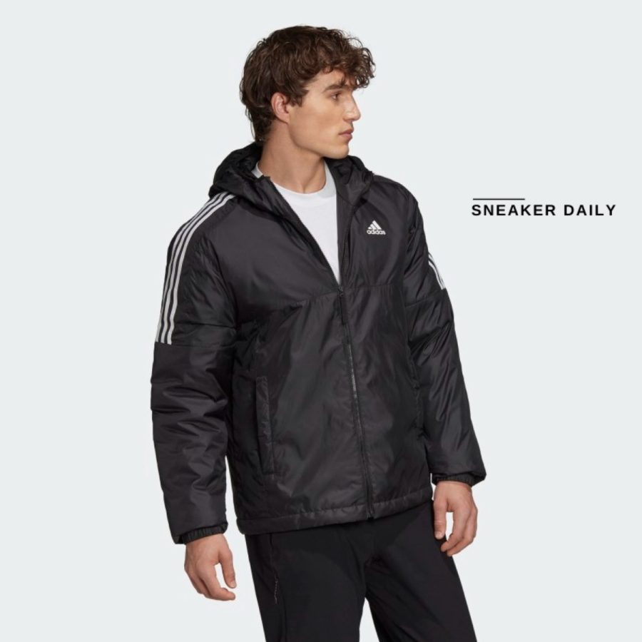 áo adidas essentials insulated hooded jacket - black gh4601