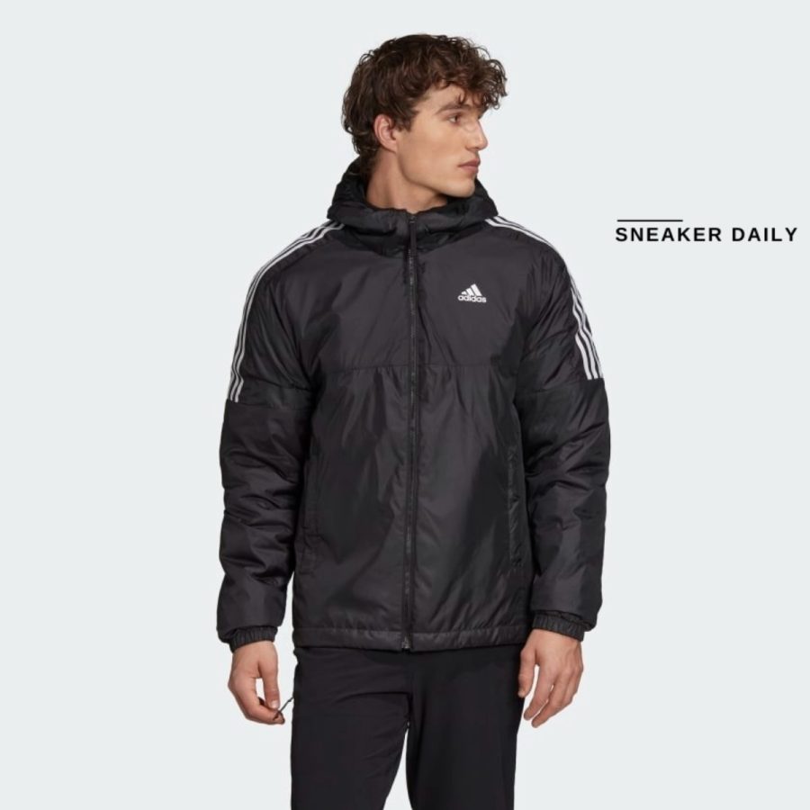 áo adidas essentials insulated hooded jacket - black gh4601