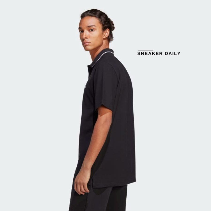 áo adidas essentials piqué small logo polo shirt - black ic9314