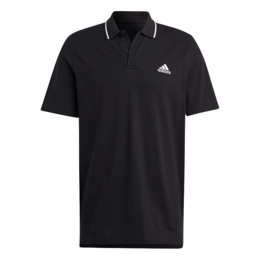 áo adidas essentials piqué small logo polo shirt - black ic9314