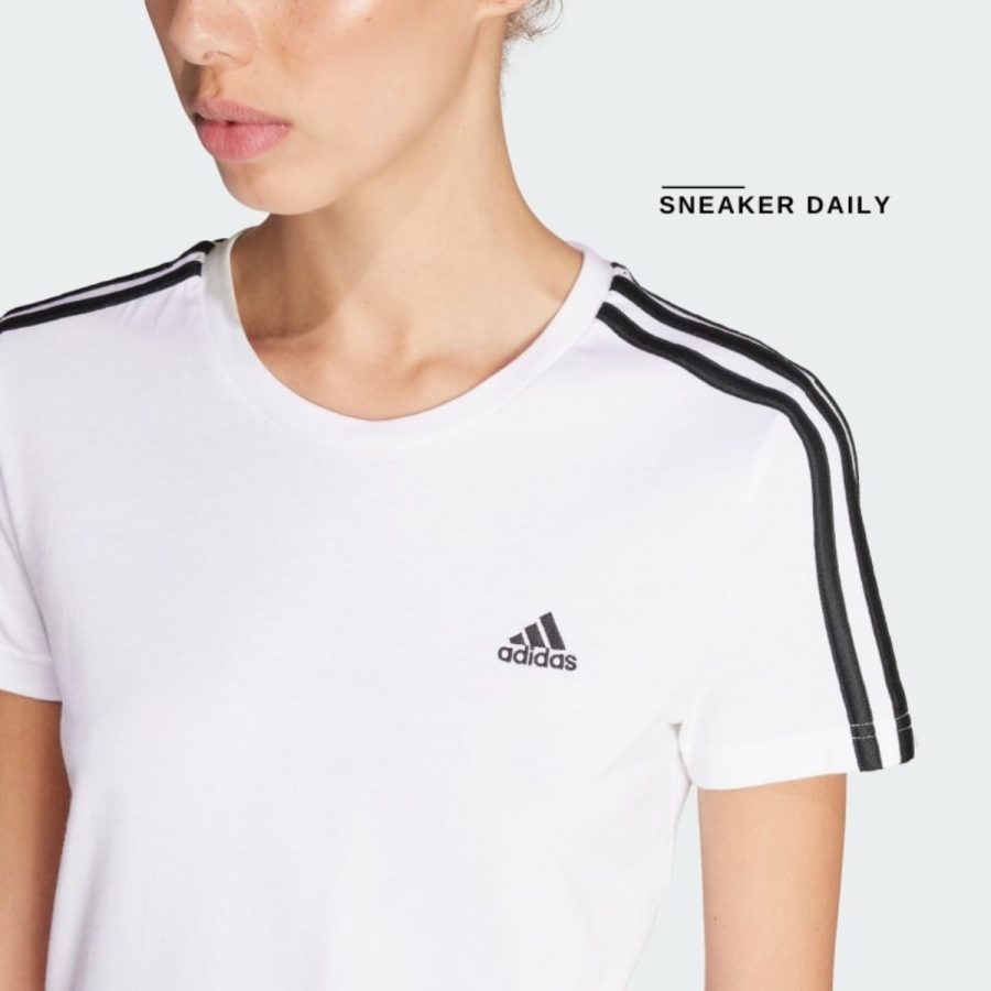 áo adidas essentials slim 3-stripes tee - white gl0783