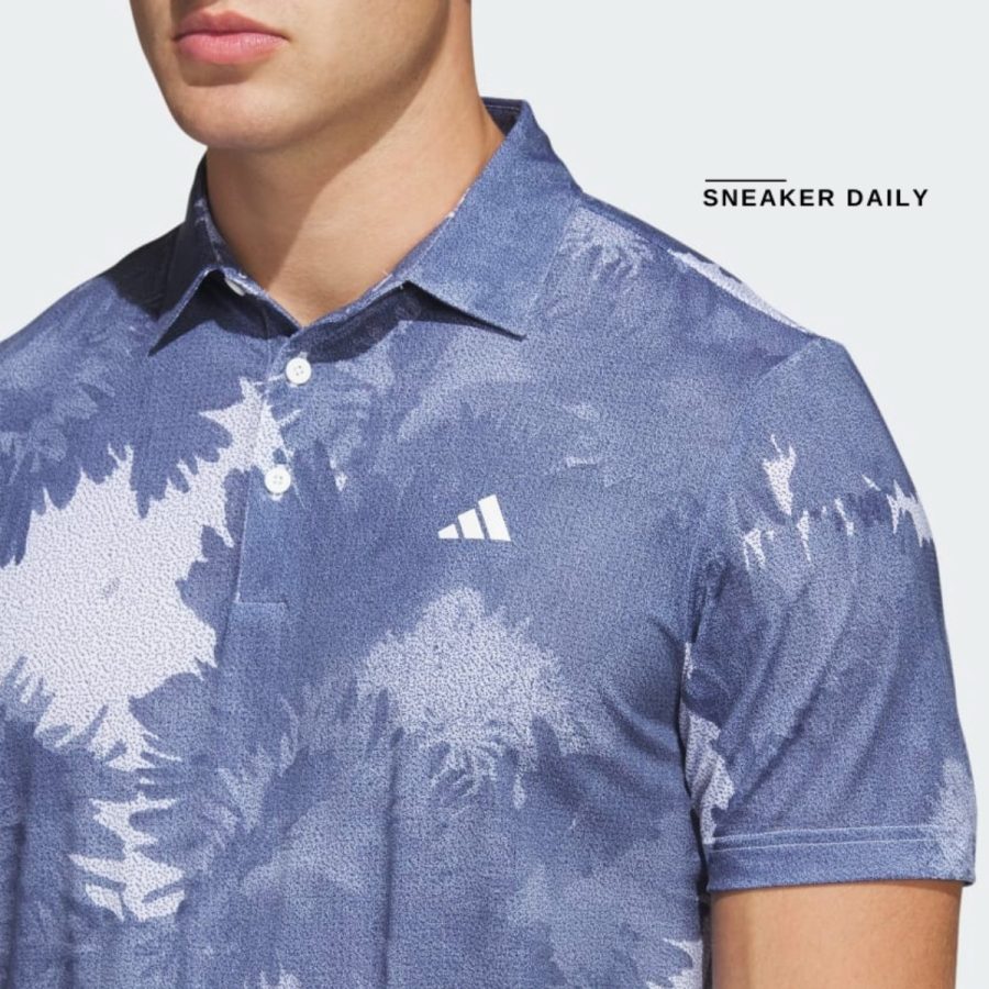 áo adidas flower mesh golf polo shirt - collegiate navy hs1131