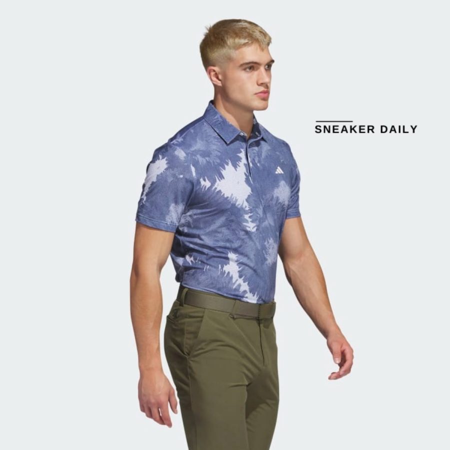 áo adidas flower mesh golf polo shirt - collegiate navy hs1131