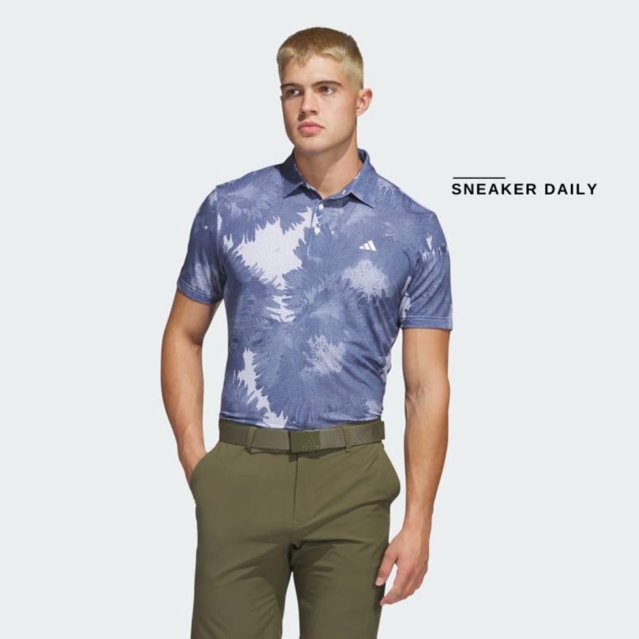 áo adidas flower mesh golf polo shirt - collegiate navy hs1131
