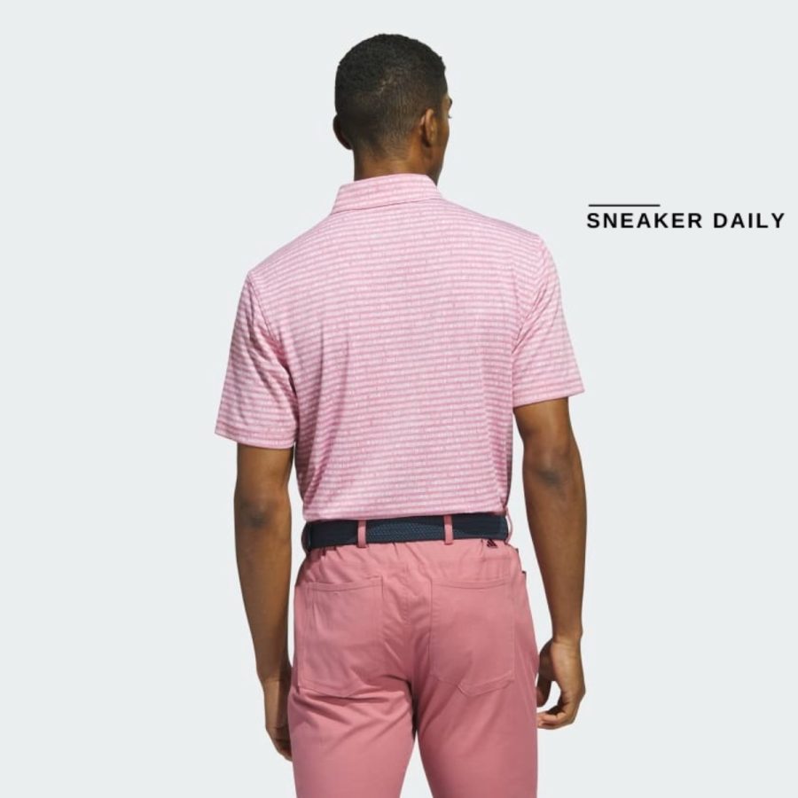 áo adidas go-to striped golf polo shirt - pink strata hr7973
